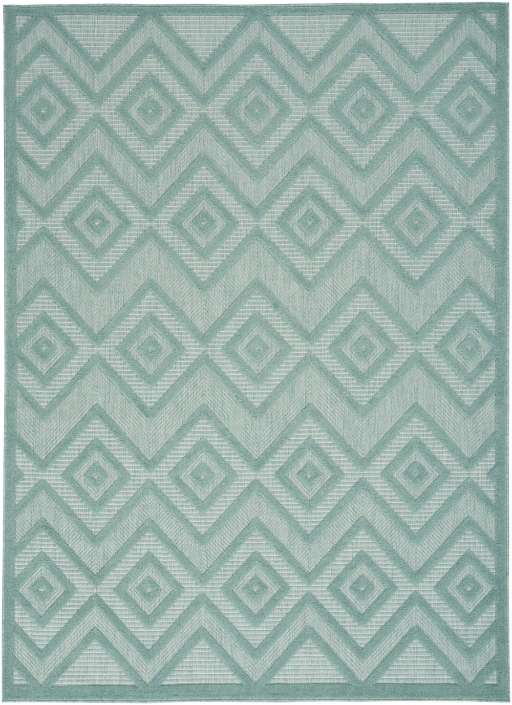 Homeroots 6' X 9' Aqua And Teal Argyle Indoor Outdoor Area Rug  Polypropylene And Polyester 479651