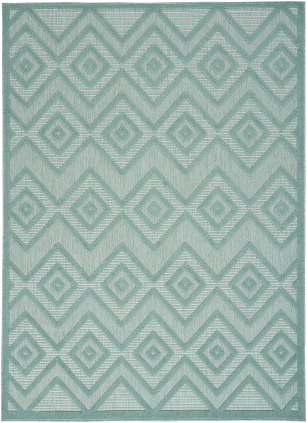 Homeroots 6' X 9' Aqua And Teal Argyle Indoor Outdoor Area Rug  Polypropylene And Polyester 479651