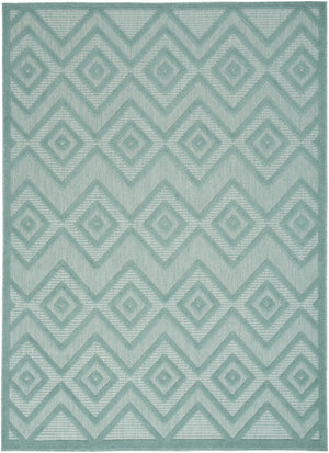 HomeRoots 6' X 9' Aqua Area Rug - Durable, Low-Maintenance Indoor/Outdoor Rug with Timeless Argyle Design 479651