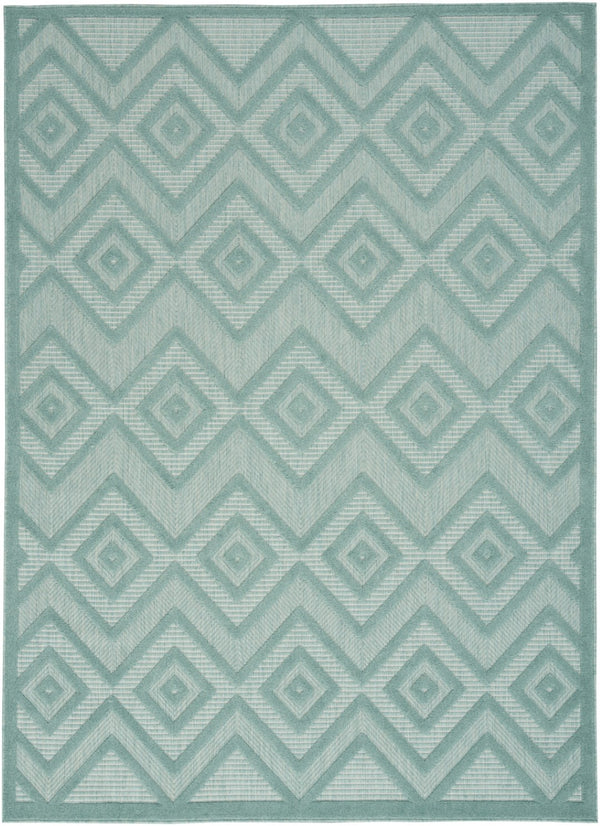 HomeRoots 6' X 9' Aqua Area Rug - Durable, Low-Maintenance Indoor/Outdoor Rug with Timeless Argyle Design 479651