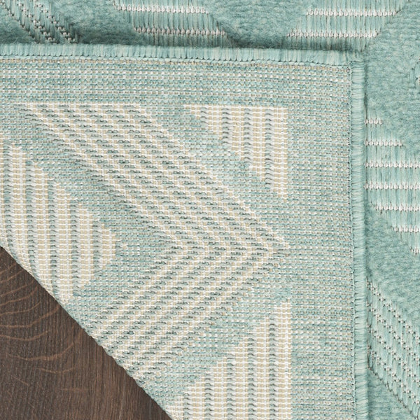 HomeRoots 6' X 9' Aqua Area Rug - Durable, Low-Maintenance Indoor/Outdoor Rug with Timeless Argyle Design 479651