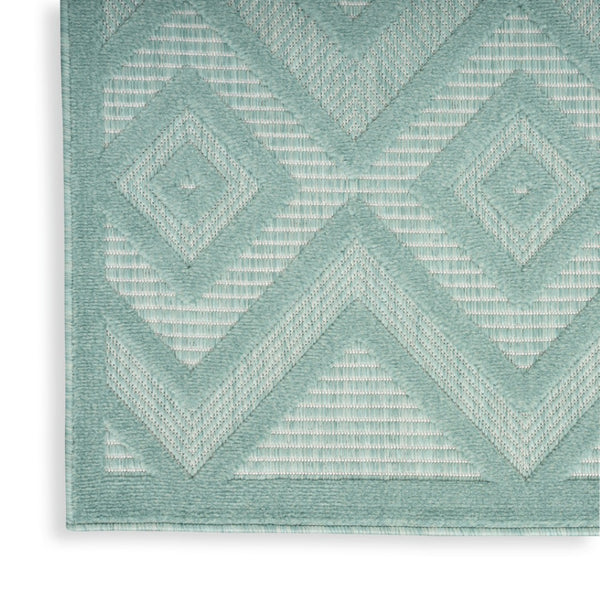 HomeRoots 6' X 9' Aqua Area Rug - Durable, Low-Maintenance Indoor/Outdoor Rug with Timeless Argyle Design 479651
