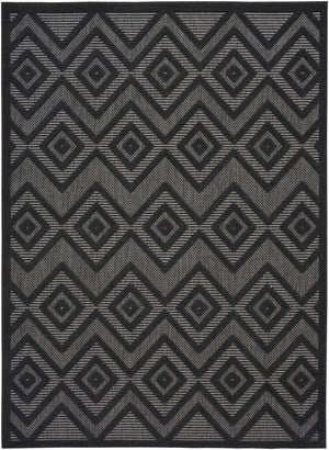 Homeroots 5' X 7' Charcoal Black Argyle Indoor Outdoor Area Rug  Polypropylene And Polyester 479653