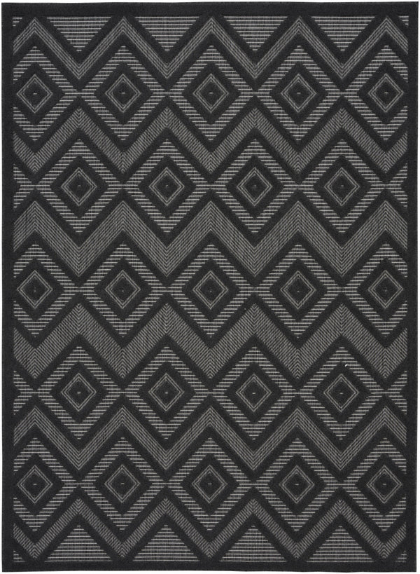 Homeroots 5' X 7' Charcoal Black Argyle Indoor Outdoor Area Rug  Polypropylene And Polyester 479653