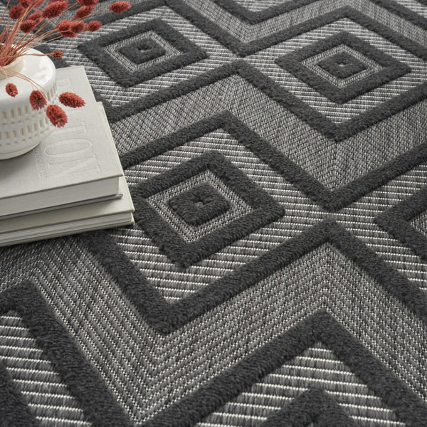 HomeRoots 6' X 9' Charcoal Indoor Outdoor Area Rug - Durable, Versatile, Easy-Care for Stylish Living Spaces 479655