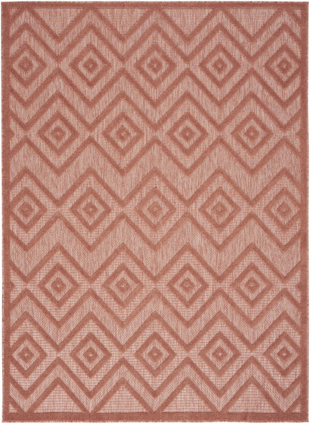 HomeRoots 6' X 9' Coral Indoor Outdoor Area Rug - Stylish Argyle Design, Durable & Easy Care for Any Space! 479658