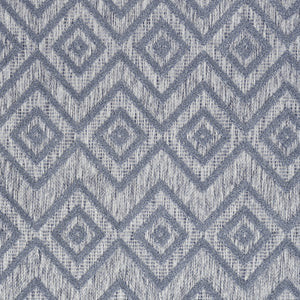 Homeroots 5' X 7' Denim Blue Argyle Indoor Outdoor Area Rug  Polypropylene And Polyester 479661