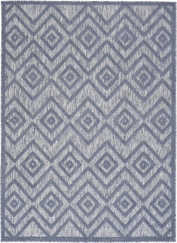 Homeroots 6' X 9' Denim Blue Argyle Indoor Outdoor Area Rug  Polypropylene And Polyester 479662