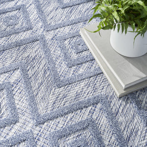 HomeRoots 6' X 9' Denim Blue Indoor Outdoor Area Rug - Durable, Soft, Coastal Charm for Versatile Spaces 479662