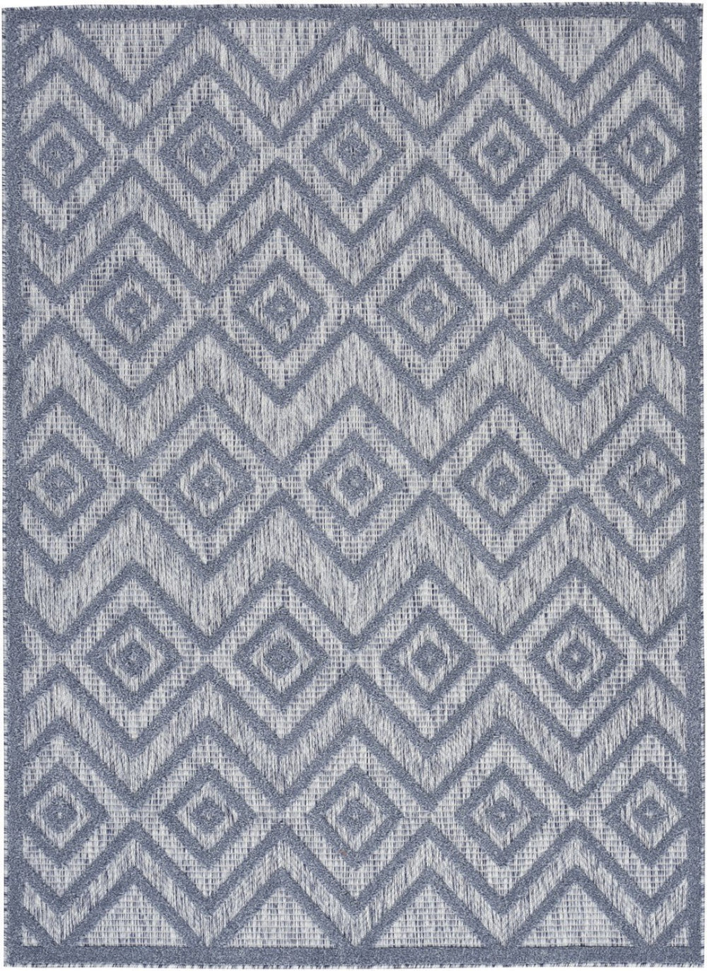 HomeRoots 6' X 9' Denim Blue Indoor Outdoor Area Rug - Durable, Soft, Coastal Charm for Versatile Spaces 479662