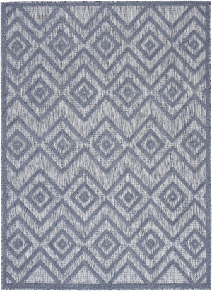 HomeRoots 6' X 9' Denim Blue Indoor Outdoor Area Rug - Durable, Soft, Coastal Charm for Versatile Spaces 479662