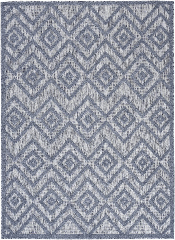 HomeRoots 6' X 9' Denim Blue Indoor Outdoor Area Rug - Durable, Soft, Coastal Charm for Versatile Spaces 479662