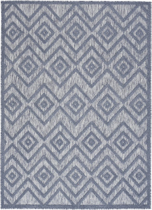 HomeRoots 6' X 9' Denim Blue Indoor Outdoor Area Rug - Durable, Soft, Coastal Charm for Versatile Spaces 479662