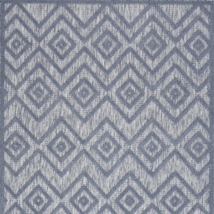 Homeroots 6' X 9' Denim Blue Argyle Indoor Outdoor Area Rug  Polypropylene And Polyester 479662