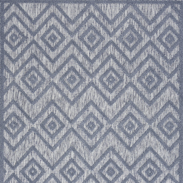 Homeroots 6' X 9' Denim Blue Argyle Indoor Outdoor Area Rug  Polypropylene And Polyester 479662