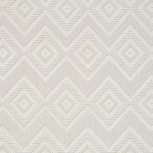 Homeroots 5' X 7' Ivory And White Argyle Indoor Outdoor Area Rug  Polypropylene And Polyester 479665