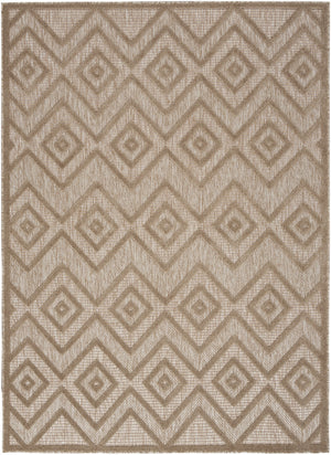Homeroots 5' X 7' Natural Beige Argyle Indoor Outdoor Area Rug  Polypropylene And Polyester 479669