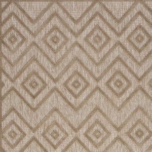 Homeroots 5' X 7' Natural Beige Argyle Indoor Outdoor Area Rug  Polypropylene And Polyester 479669