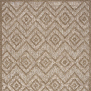 Homeroots 5' X 7' Natural Beige Argyle Indoor Outdoor Area Rug  Polypropylene And Polyester 479669