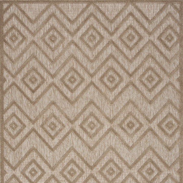 Homeroots 5' X 7' Natural Beige Argyle Indoor Outdoor Area Rug  Polypropylene And Polyester 479669