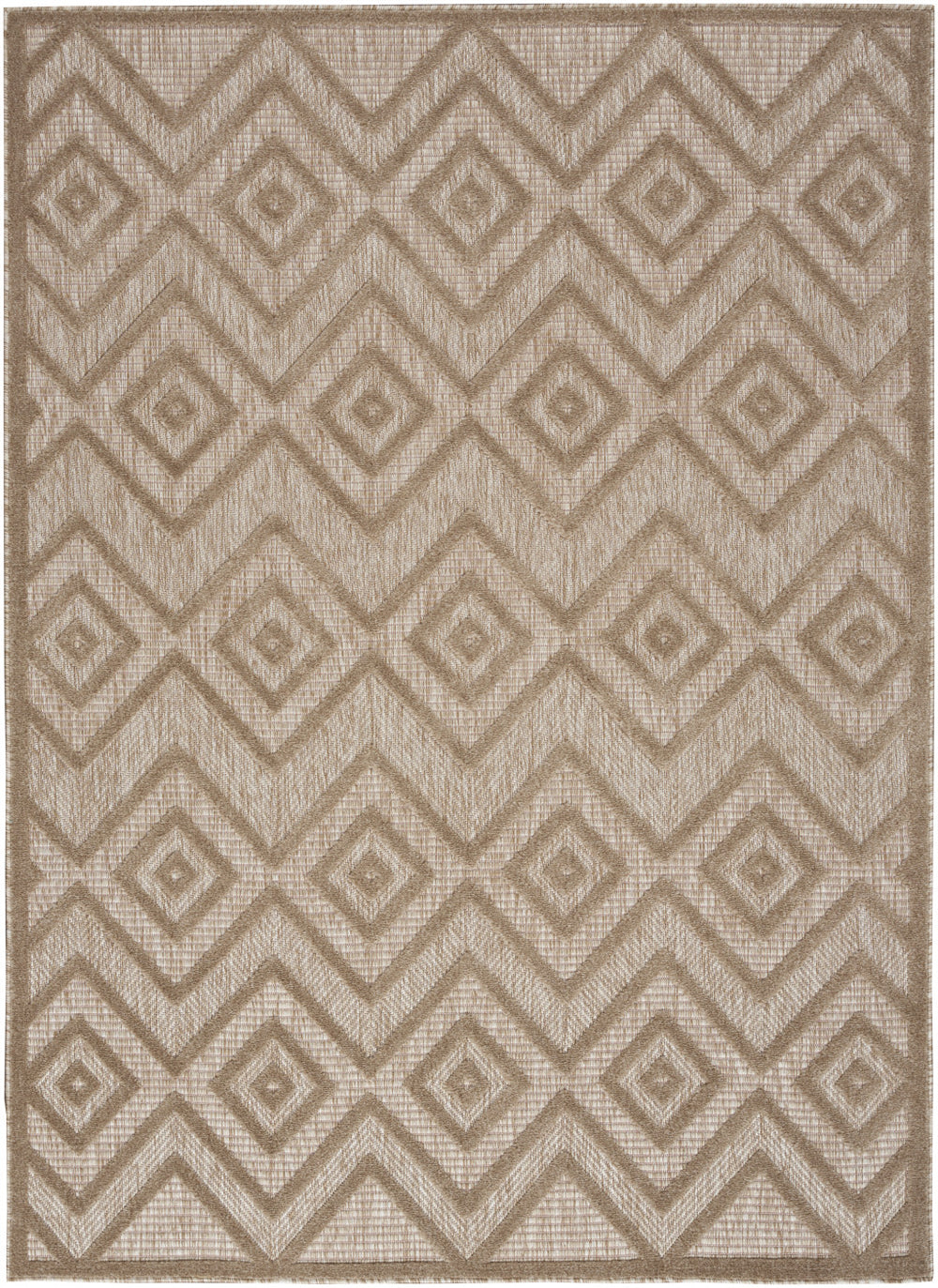 Homeroots 6' X 9' Natural Beige Argyle Indoor Outdoor Area Rug  Polypropylene And Polyester 479671