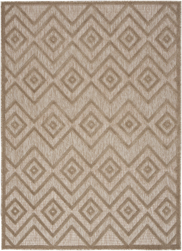 Homeroots 6' X 9' Natural Beige Argyle Indoor Outdoor Area Rug  Polypropylene And Polyester 479671