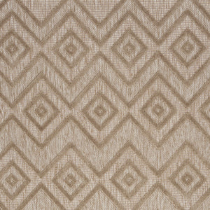 Homeroots 6' X 9' Natural Beige Argyle Indoor Outdoor Area Rug  Polypropylene And Polyester 479671