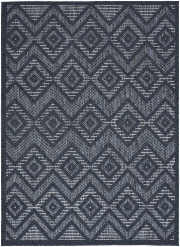 Homeroots 5' X 7' Navy Blue Argyle Indoor Outdoor Area Rug  Polypropylene And Polyester 479673