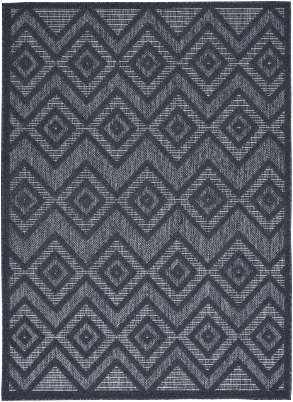 Homeroots 6' X 9' Navy Blue Argyle Indoor Outdoor Area Rug  Polypropylene And Polyester 479675