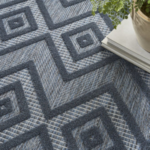 HomeRoots 6' X 9' Blue Indoor/Outdoor Area Rug - Stylish, Durable, and Easy to Clean for Any Space! 479675