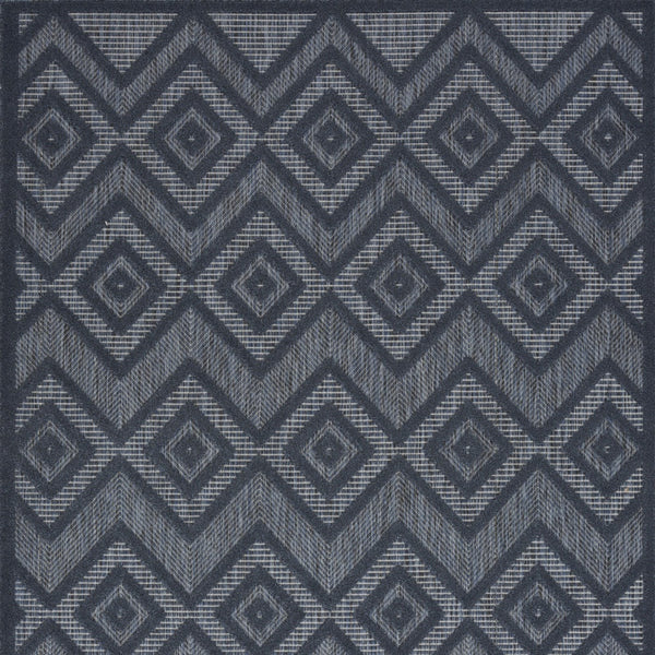 Homeroots 6' X 9' Navy Blue Argyle Indoor Outdoor Area Rug  Polypropylene And Polyester 479675