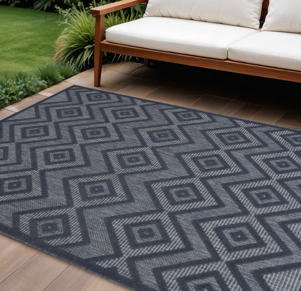 HomeRoots 6' X 9' Blue Indoor/Outdoor Area Rug - Stylish, Durable, and Easy to Clean for Any Space! 479675