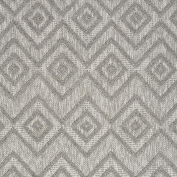HomeRoots 6' Gray Indoor Outdoor Area Rug - Stylish Argyle Design, Durable, Low-Maintenance for All Spaces 479679