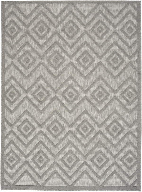 HomeRoots 6' Gray Indoor Outdoor Area Rug - Stylish Argyle Design, Durable, Low-Maintenance for All Spaces 479679
