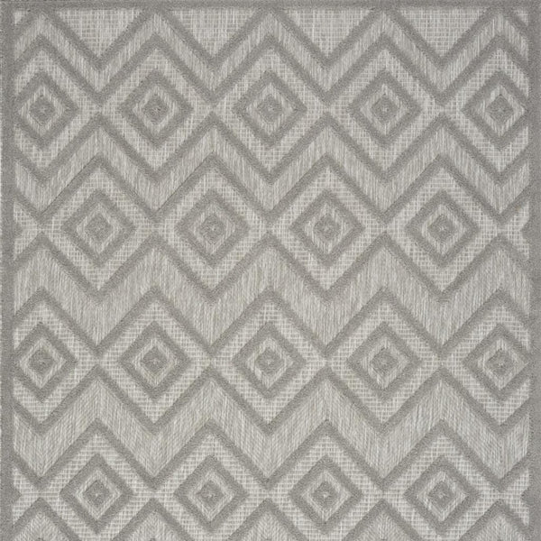 HomeRoots 6' Gray Indoor Outdoor Area Rug - Stylish Argyle Design, Durable, Low-Maintenance for All Spaces 479679