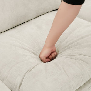 English Elm Cozy Upholstered Sofa Set - Oversized Chenille Cloud Couch With Double Cushion & Ergonomic Arms N719S001921A