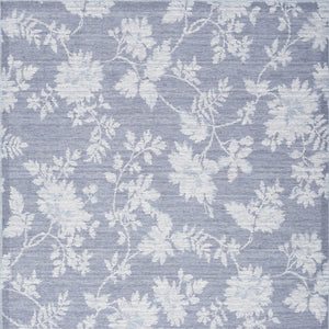 Homeroots 5' X 7' Grey Floral Washable Area Rug  Cotton Blend 479709