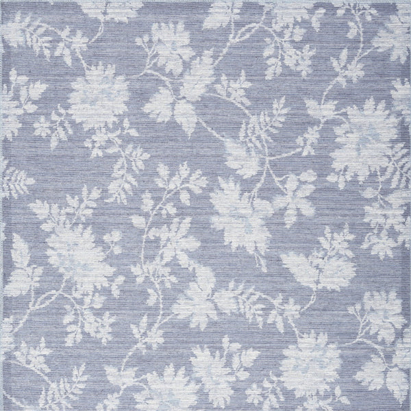 Homeroots 5' X 7' Grey Floral Washable Area Rug  Cotton Blend 479709