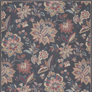 Homeroots 8' X 10' Charcoal Floral Distressed Washable Area Rug  Polyester 479743