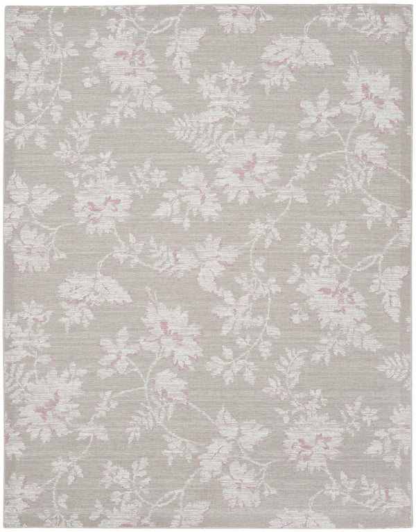 Homeroots 8' X 10' Natural Floral Distressed Washable Area Rug  Polyester 479751