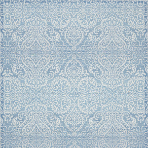 Homeroots 8' X 10' Blue Floral Distressed Washable Area Rug  Polyester 479755