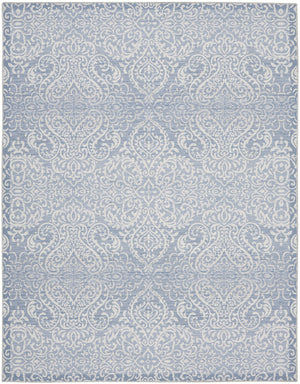 Homeroots 8' X 10' Slate Damask Distressed Washable Area Rug  Polyester 479757