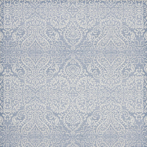 Homeroots 8' X 10' Slate Damask Distressed Washable Area Rug  Polyester 479757