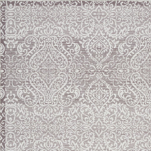 Homeroots 8' X 10' Stone Damask Distressed Washable Area Rug  Polyester 479759
