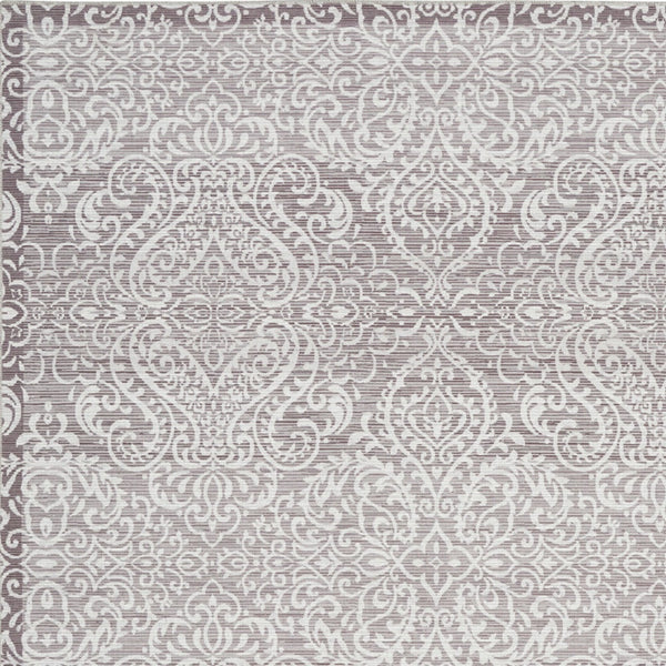 Homeroots 8' X 10' Stone Damask Distressed Washable Area Rug  Polyester 479759