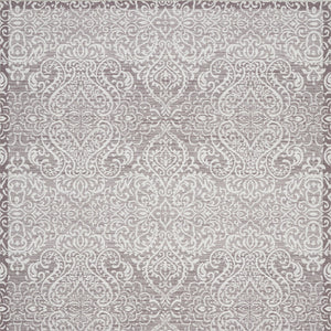 Homeroots 8' X 10' Stone Damask Distressed Washable Area Rug  Polyester 479759
