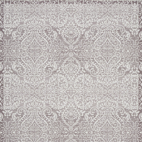 Homeroots 8' X 10' Stone Damask Distressed Washable Area Rug  Polyester 479759