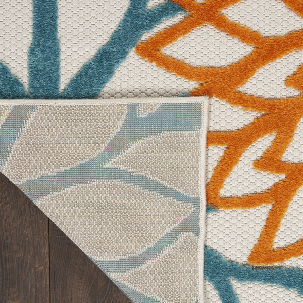 HomeRoots 12' X 15' Vibrant Blue and Yellow Tropical Area Rug - Durable, Weather-Resistant for Indoor/Outdoor Use 479767