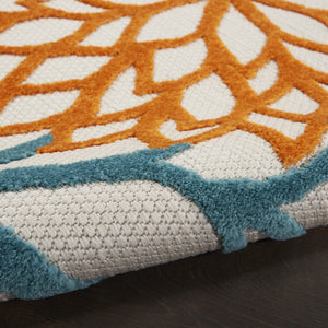 HomeRoots 12' X 15' Vibrant Blue and Yellow Tropical Area Rug - Durable, Weather-Resistant for Indoor/Outdoor Use 479767