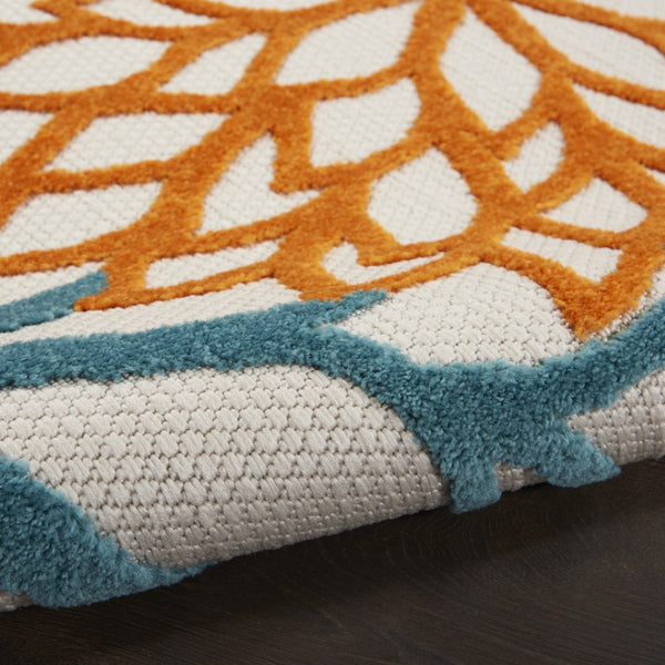 HomeRoots 12' X 15' Vibrant Blue and Yellow Tropical Area Rug - Durable, Weather-Resistant for Indoor/Outdoor Use 479767